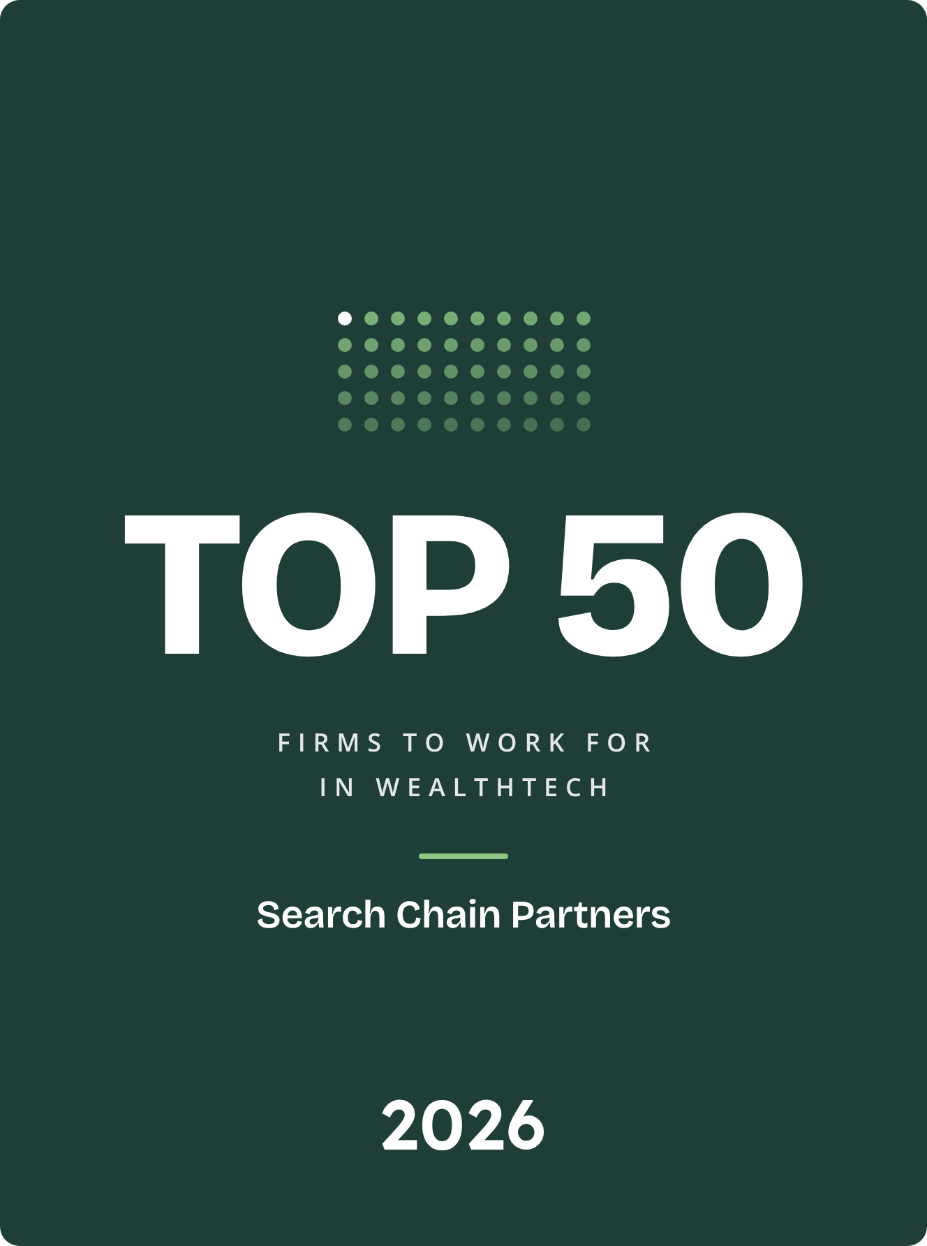 Top 50 Firm to Work for in WealthTech, Search Chain Partners